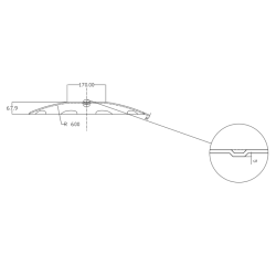 DISCO 560X4 CONCAVO DENTATO BASE PIANA, 6 FORI Q. 13X13 SU ø 122