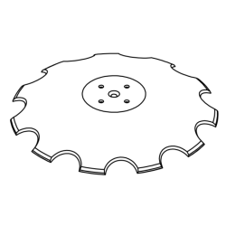 DISCO 610X5 CONCAVO DENTATO BASE PIANA, 4 FORI ø 13 SU ø 98 SKF