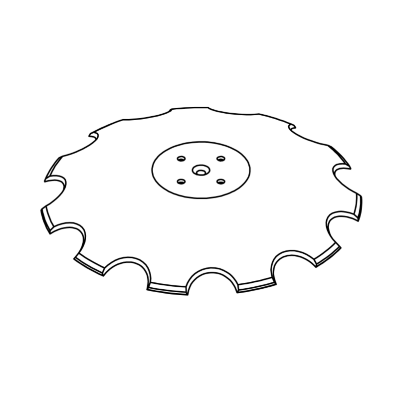 DISCO 610X5 CONCAVO DENTATO BASE PIANA, 4 FORI ø 13 SU ø 98 SKF