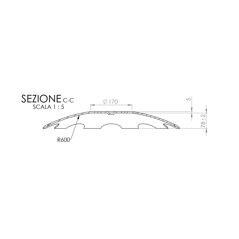 DISCO 610X5 CONCAVO DENTATO BASE PIANA, 4 FORI ø 13 SU ø 98 SKF