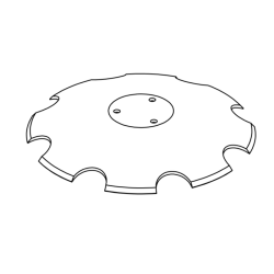 DISCO 460X6 CONCAVO DENTATO BASE PIANA, 3 FORI ø 13 Su ø 97 ADATT. HORSCH