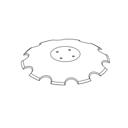 DISCO 510X5 CONCAVO DENTATO BASE PIANA 4 FORI ø 12,5 SU ø 105 ADATT. LEMKEN