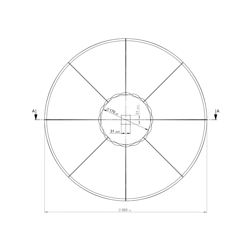 DISCO 8 ONDE 560X5, BASE PIANA, FORO QUADRO 31