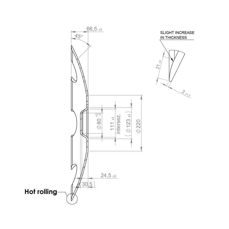 DISCO 620X6 CONCAVO DENTATO BUGNATURA INTERNA, 5 FORI Q.12,5 SU ø 160