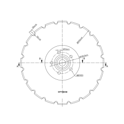 DISCO 410X5 CONCAVO DENTATO BUGNATURA INTERNA 5 FORI ADATTABILE VADERSTADT