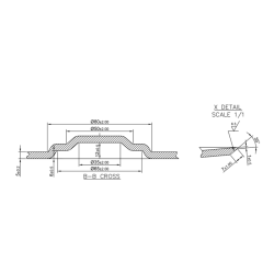 DISCO 410X5 CONCAVO DENTATO BUGNATURA INTERNA 5 FORI ADATTABILE VADERSTADT