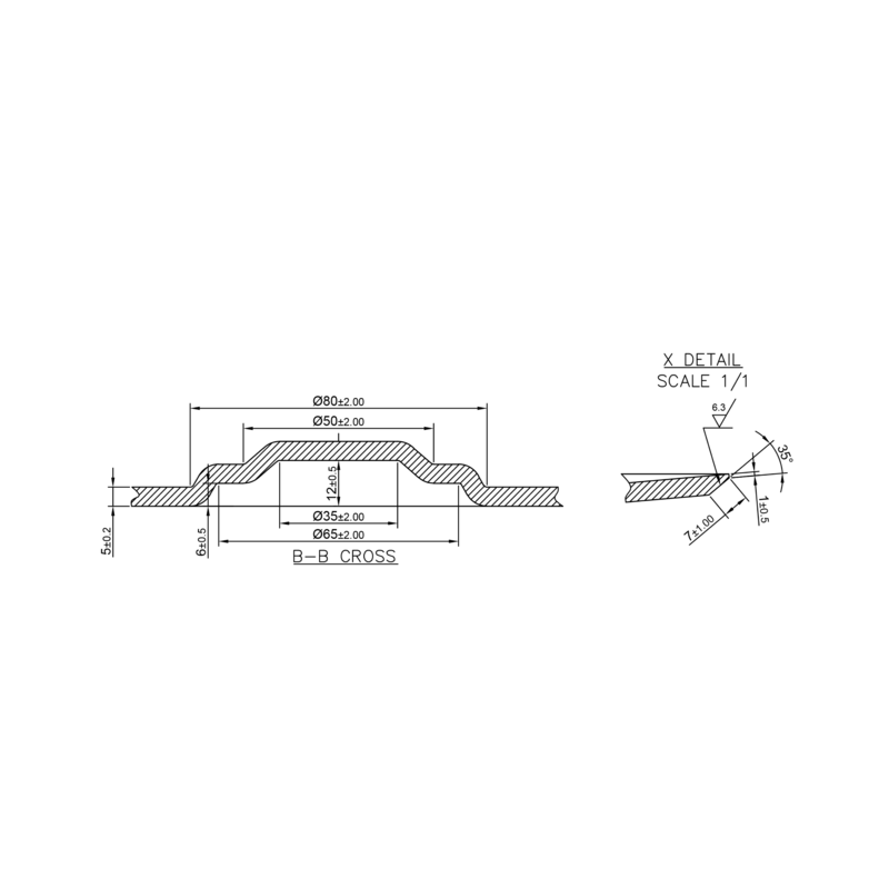 DISCO 410X5 CONCAVO DENTATO BUGNATURA INTERNA 5 FORI ADATTABILE VADERSTADT
