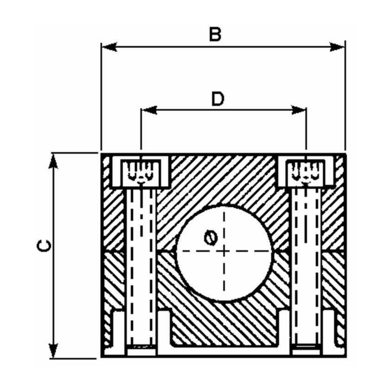 BLOCCHETTO FERMATUBO AD 1 POSTO ø 28