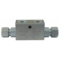 VALVOLA DI BLOCCO DOPPIO EFFETTO DA 3/8" CON ATTACCHI 12L