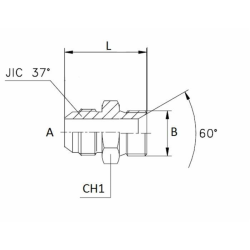 NIPPLES DI RIDUZIONE GAS/JIC 74° 3/8"- 3/4”-16