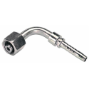 RACCORDO FEMMINA 90° A PRESSARE DIN 24° FILETTO 18X1,5 (12L) TUBO 1/4”