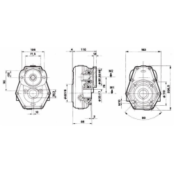 RIDUTTORE GRUPPO 2 RAPPORTO 2:1 PER MOTORI ORBITALI ALBERO ø25mm
