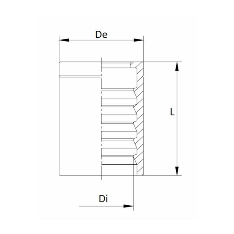BOCCOLA A PRESSARE DA 1/4" TUBO SAE100 R1AT – EN853 1SN