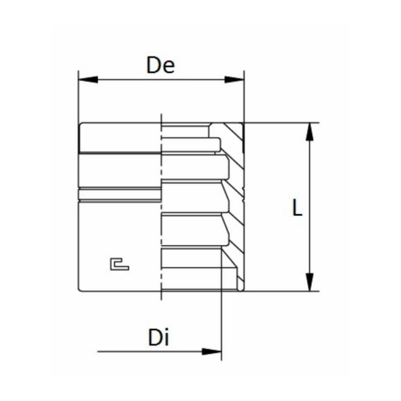 BOCCOLA A PRESSARE DA 3/4" TUBO SAE100 R2A