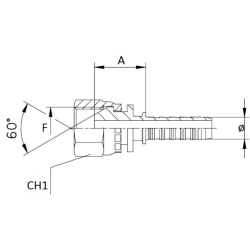 RACCORDO FEMMINA DIRITTA A PRESSARE FILETTO METRICO M20X1,5 TUBO 1/2”