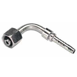 RACCORDO FEMMINA 90° A PRESSARE DIN 24° FILETTO 16X1,5 (10L) TUBO 1/4”