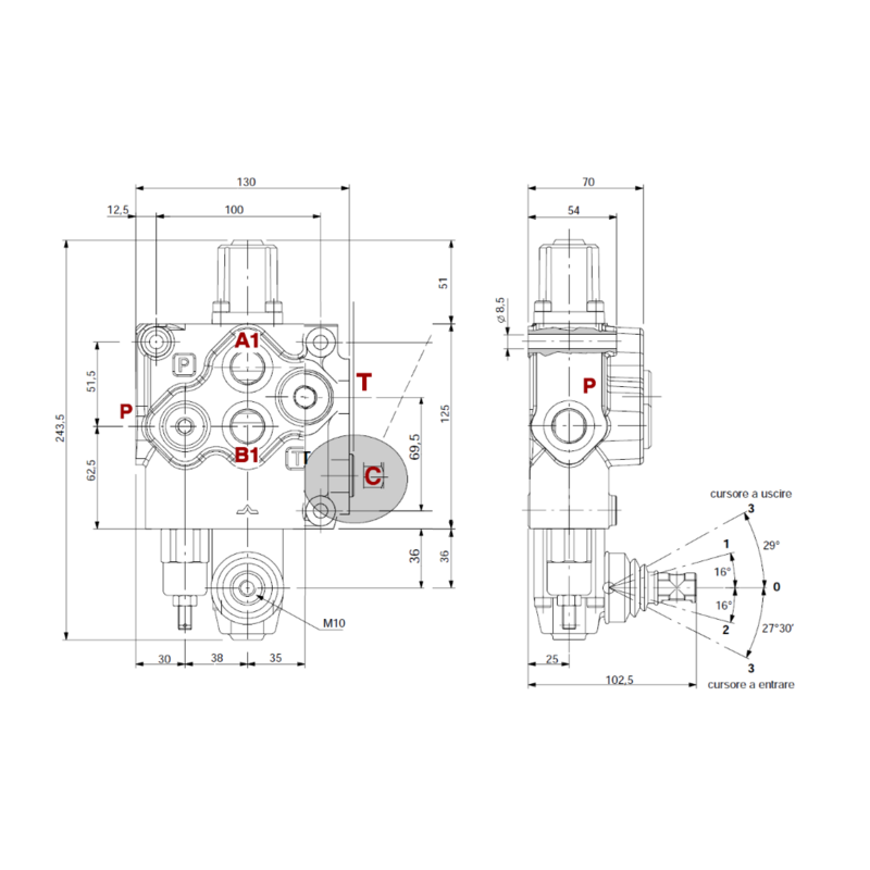 DISTRIBUTORE WALVOIL MODELLO SD11 A 1 LEVA DOPPIO EFFETTO 70 LITRI