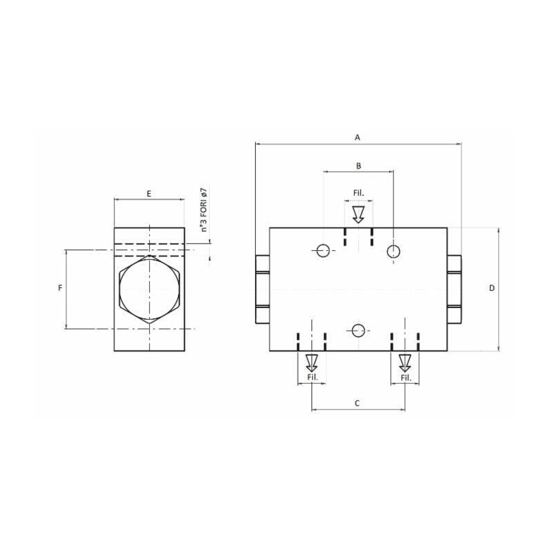 DIVISORE DI FLUSSO DA 3/8" da 25/40 LITRI