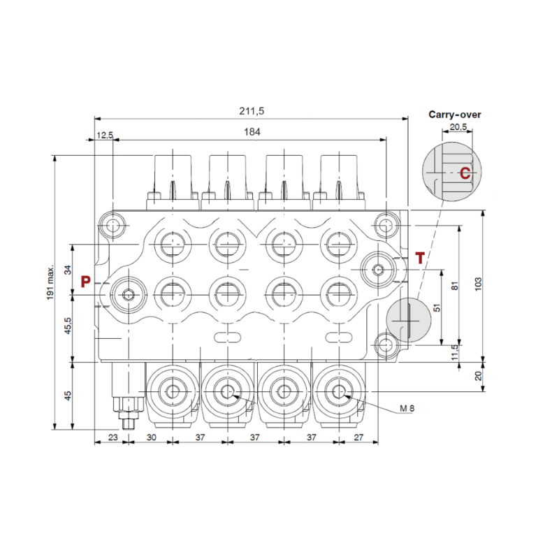 DISTRIBUTORE WALVOIL MODELLO SD5 A 4 LEVE DOPPIO EFFETTO 40 LITRI