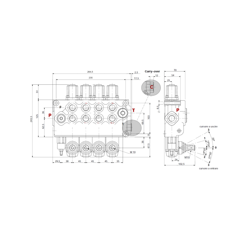 DISTRIBUTORE WALVOIL MODELLO SD11 A 4 LEVE DOPPIO EFFETTO 70 LITRI