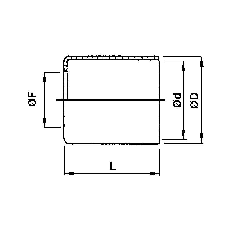 BOCCOLA A PRESSARE IN ALLUMINIO 25X23mm