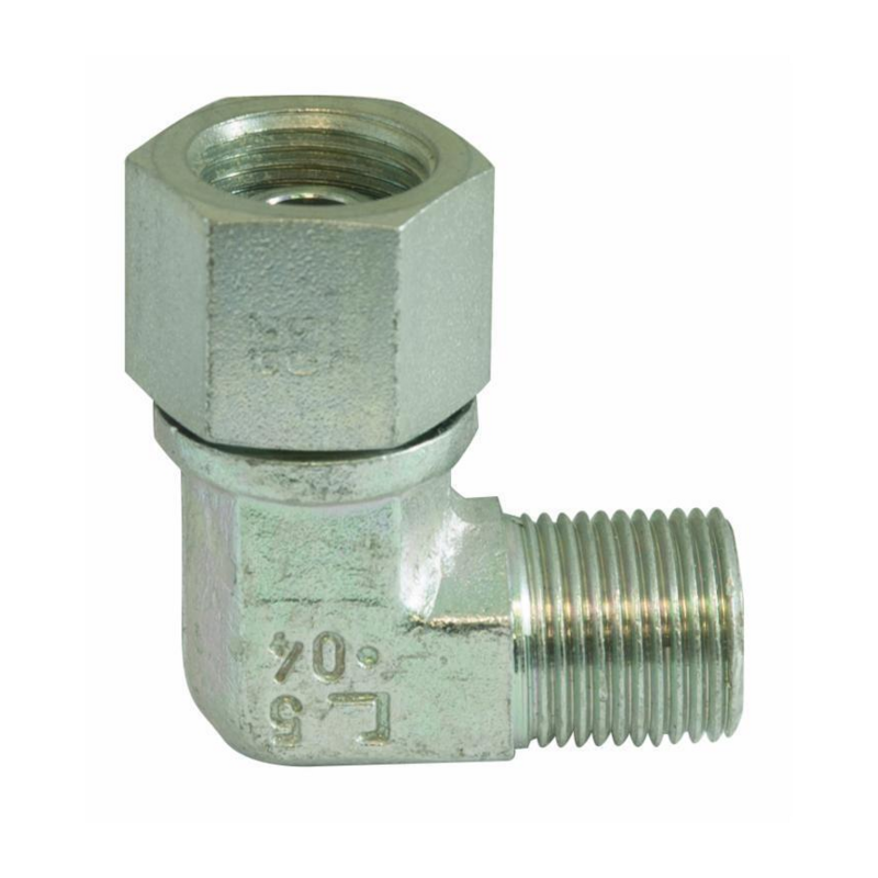 ADATTATORE A “L” MASCHIO BSPT / FEMMINA BSP GIREVOLE DA 3/8"