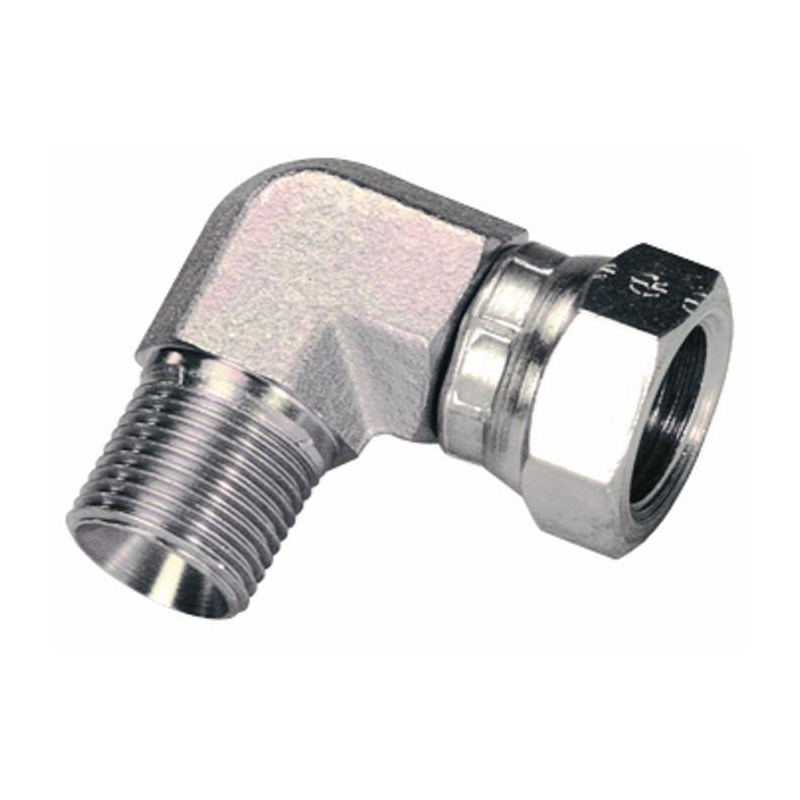 ADATTATORE A “L” MASCHIO BSPT / FEMMINA BSP GIREVOLE DA 1/2"