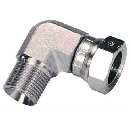 ADATTATORE A “L” MASCHIO BSPT / FEMMINA BSP GIREVOLE DA 1/2"