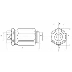 VALVOLA DI STROZZAMENTO BIDIREZIONALE DA 3/8"