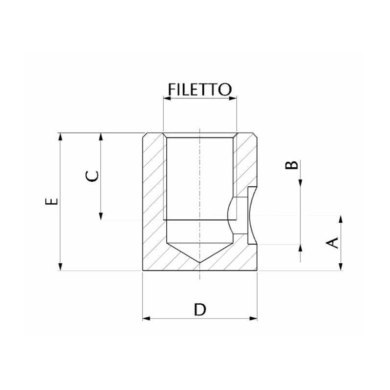 BORCHIA FILET.3/8 + FORO X Ø14