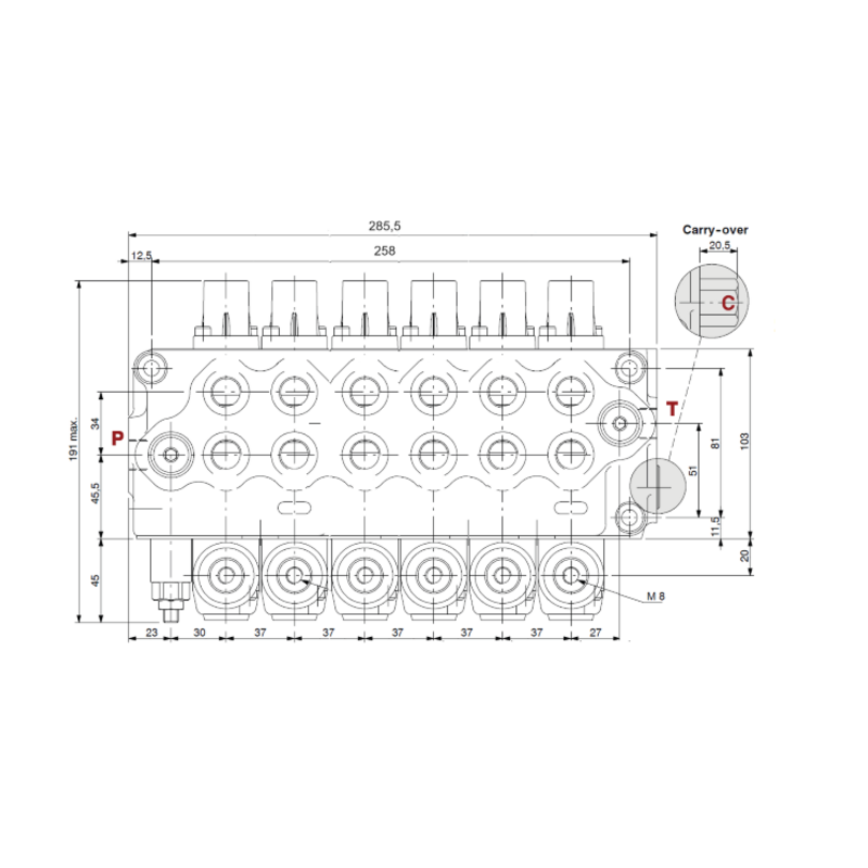 DISTRIBUTORE WALVOIL MODELLO SD5 A 6 LEVE DOPPIO EFFETTO 40 LITRI