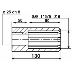 BUSSOLA PROFILO 1"3/8"Z6 PER MOTORI ORBITALI ALBERO ø25mm