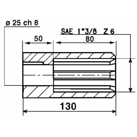 BUSSOLA PROFILO 1"3/8"Z6 PER MOTORI ORBITALI ALBERO ø25mm