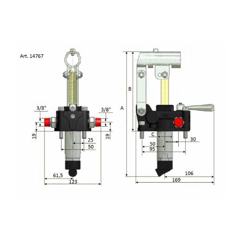 POMPA A MANO DOPPIO EFFETTO DA 25cc SENZA SERBATOIO