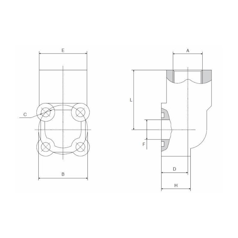FLANGIA 3/8” A 4 FORI PER POMPE GRUPPO 1