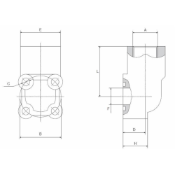 FLANGIA 1/2” A 4 FORI PER POMPE GRUPPO 1