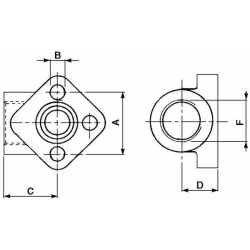 FLANGIA 3/8” A 3 FORI INTERASSE 40mm PER POMPE GRUPPO 2 e 3