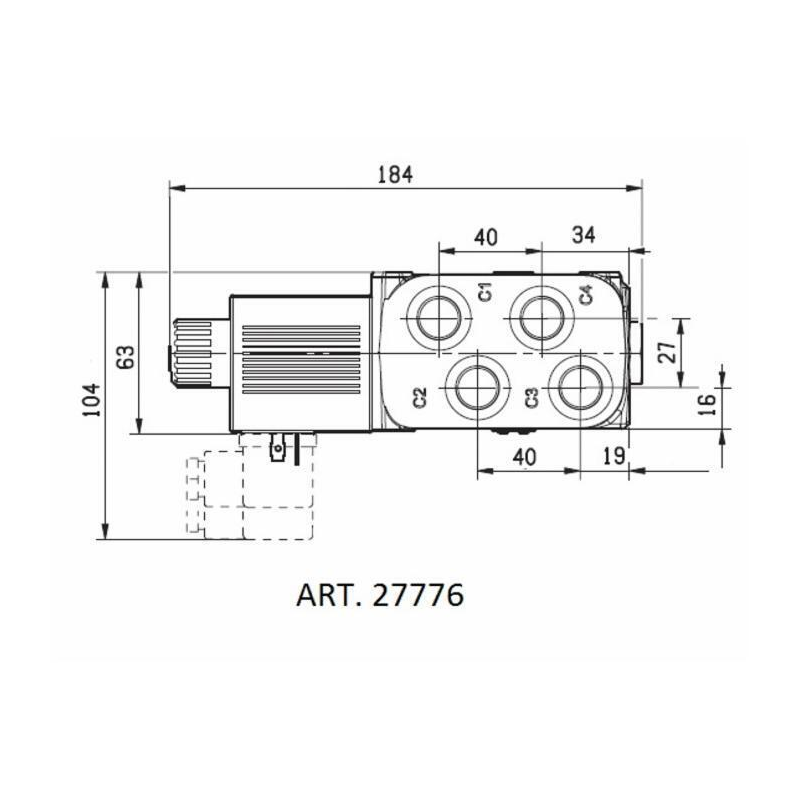 DEVIATORE ELETTRICO A 6 VIE DA 3/8" 12VDC
