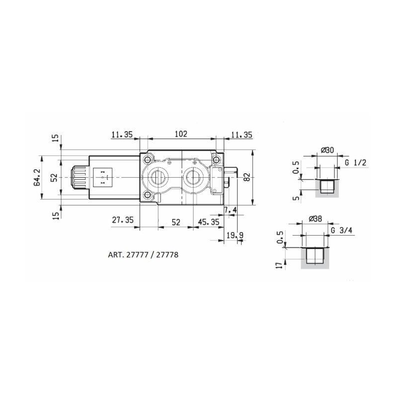 DEVIATORE ELETTRICO A 6 VIE DA 3/8" 12VDC