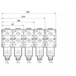 DEVIATORE ELETTRICO MODULARE A 10 VIE DA 1/4" 12VDC