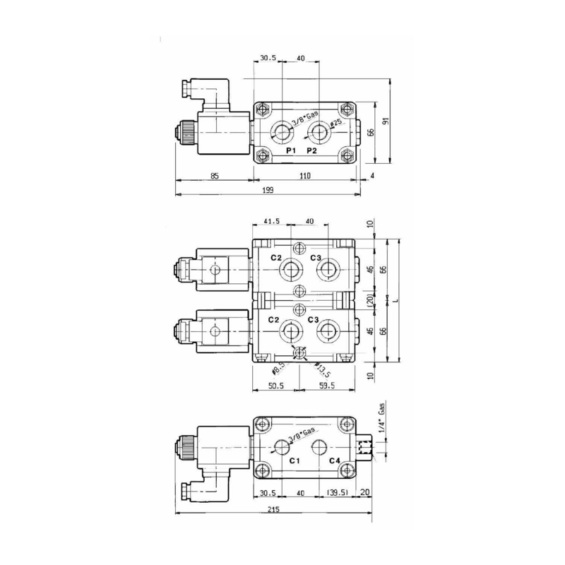 DEVIATORE ELETTRICO MODULARE A 12 VIE DA 3/8" 12VDC