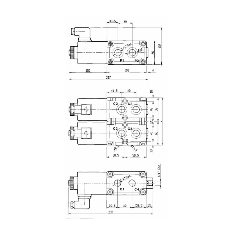 DEVIATORE ELETTRICO MODULARE A 8 VIE DA 1/2" 12VDC