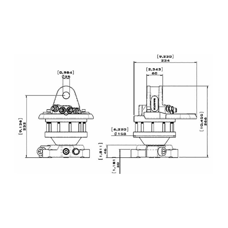 ROTATORE DA 3,5 TONNELLATE A 360° A FLANGIA