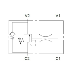 VALVOLA DI BLOCCO E CONTROLLO DISCESA (OVERCENTER) SEMPLICE EFFETTO 3/8"