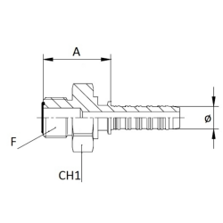 RACCORDO MASCHIO A PRESSARE ORFS FILETTO 13/16”-16 TUBO 1/2”