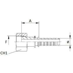 RACCORDO FEMMINA DIRITTA A PRESSARE ORFS FILETTO 13/16”- 16  TUBO 3/8”