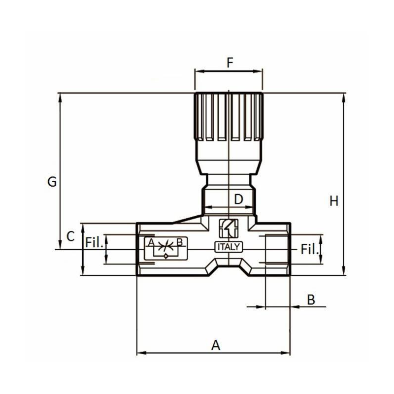 REGOLATORE DI FLUSSO BIDIREZIONALE DA 3/8"