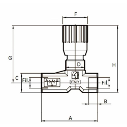 REGOLATORE DI FLUSSO BIDIREZIONALE DA 1/2"