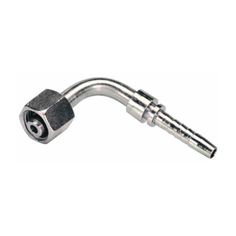 RACCORDO FEMMINA 90° A PRESSARE DIN 24° FILETTO 22X1,5 (15L) TUBO 3/8”