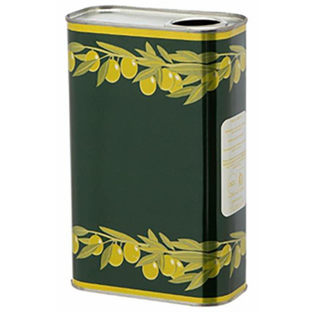 Latta per Olio 0,25lt rettangolare verde goccia gialla foro D24